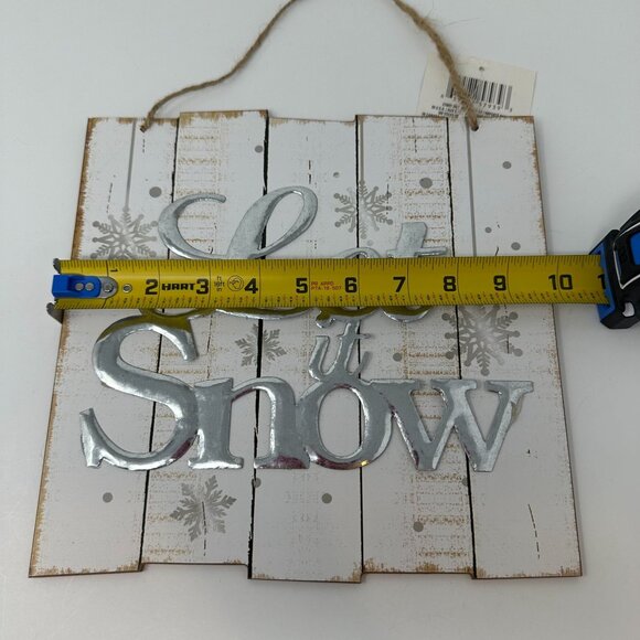 Let It Snow Decorative Hanging Wall Sign Rustic Rope Accent Winter Holiday Deco - Picture 11 of 14